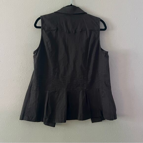 Ethyl Button Dark Gray A Line Button Vest Women’s Size L Versatile Casual Layer - Picture 6 of 6